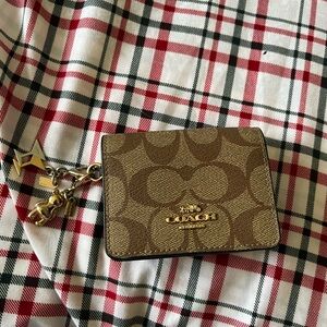 Coach Tan Signature Key Holder